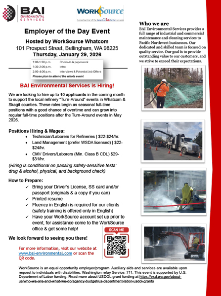 Hiring Event in Whatcom County